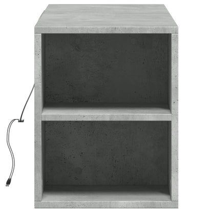 TV Wall Cabinet with LED Lights Concrete Grey 135x31x39,5 cm