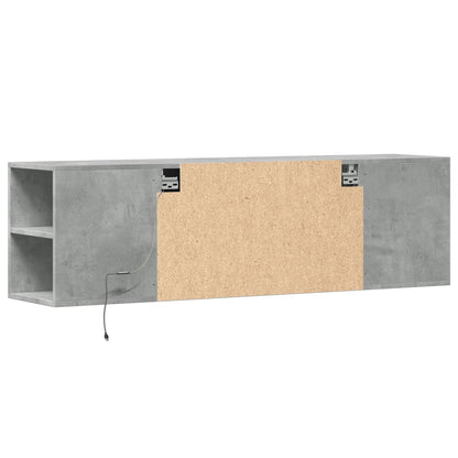 TV Wall Cabinet with LED Lights Concrete Grey 135x31x39,5 cm