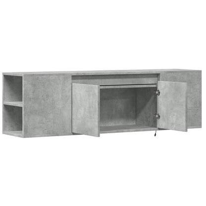 TV Wall Cabinet with LED Lights Concrete Grey 135x31x39,5 cm