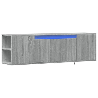 TV Wall Cabinet with LED Lights Grey Sonoma 135x31x39,5 cm