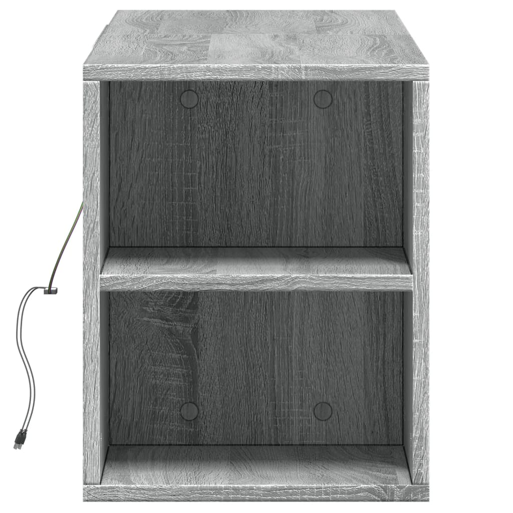 TV Wall Cabinet with LED Lights Grey Sonoma 135x31x39,5 cm