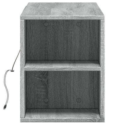 TV Wall Cabinet with LED Lights Grey Sonoma 135x31x39,5 cm