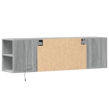 TV Wall Cabinet with LED Lights Grey Sonoma 135x31x39,5 cm