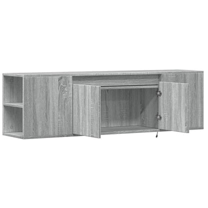 TV Wall Cabinet with LED Lights Grey Sonoma 135x31x39,5 cm