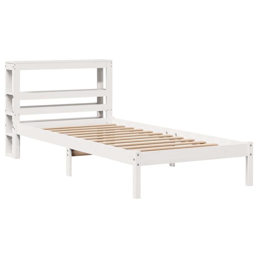 Bed Frame without Mattress White 90x200 cm Solid Wood Pine