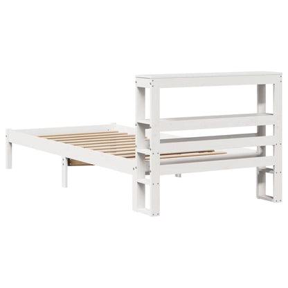 Bed Frame without Mattress White 90x200 cm Solid Wood Pine