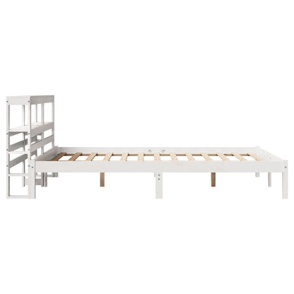 Bed Frame without Mattress White 120x200 cm Solid Wood Pine