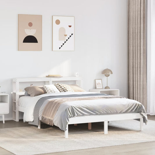 Bed Frame without Mattress White 120x200 cm Solid Wood Pine