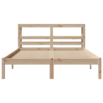 Bed Frame without Mattress 140x200 cm Solid Wood Pine