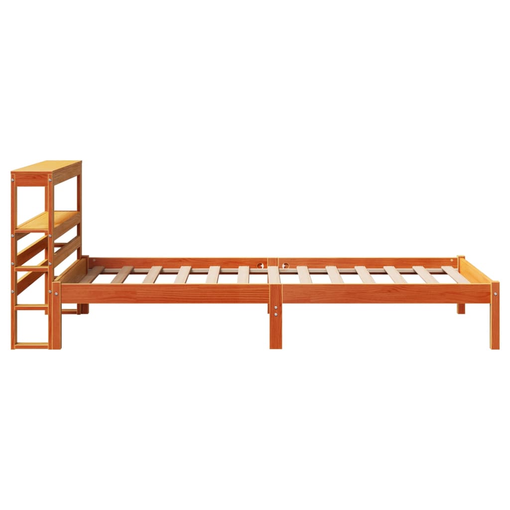 Bed Frame with Headboard without Mattress Wax Brown 75x190 cm Small Single