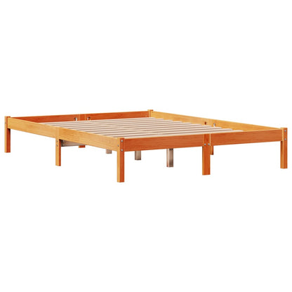 Bed Frame with Headboard without Mattress Wax Brown 160x200 cm