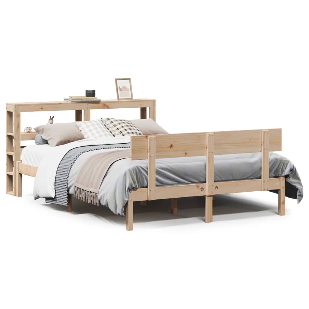 Bed Frame without Mattress 140x190 cm Solid Wood Pine