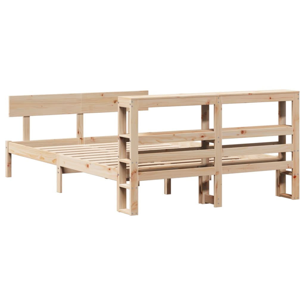 Bed Frame without Mattress 140x190 cm Solid Wood Pine