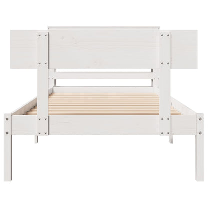 Bed Frame without Mattress White 90x200 cm Solid Wood Pine