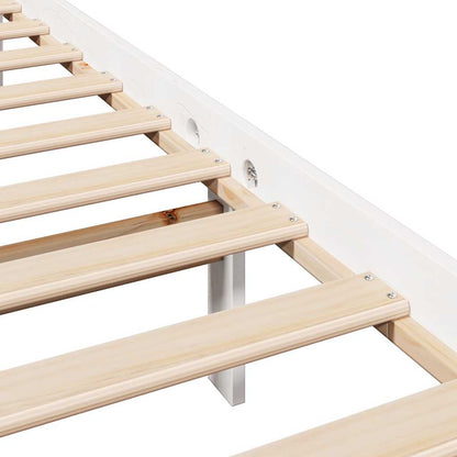 Bed Frame without Mattress White 120x200 cm Solid Wood Pine