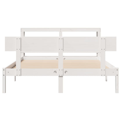 Bed Frame without Mattress White 140x200 cm Solid Wood Pine
