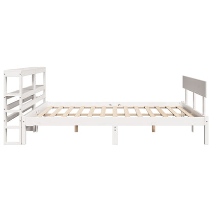 Bed Frame without Mattress White 140x200 cm Solid Wood Pine