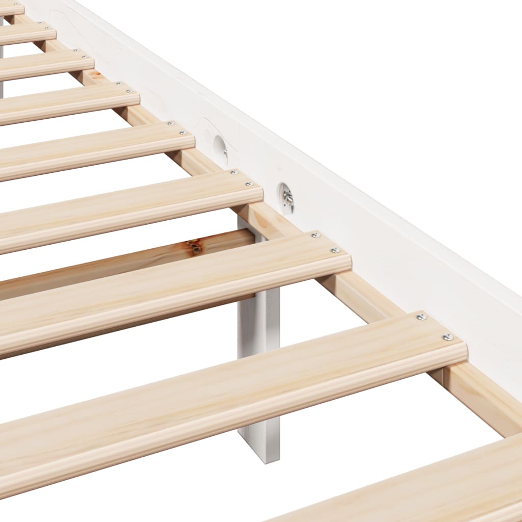Bed Frame without Mattress White 180x200 cm Super King Solid Wood Pine