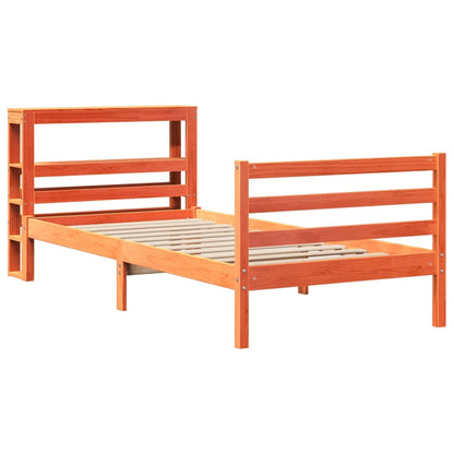 Bed Frame without Mattress Wax Brown 75x190 cm Small Single Solid Wood Pine
