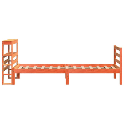 Bed Frame without Mattress Wax Brown 75x190 cm Small Single Solid Wood Pine