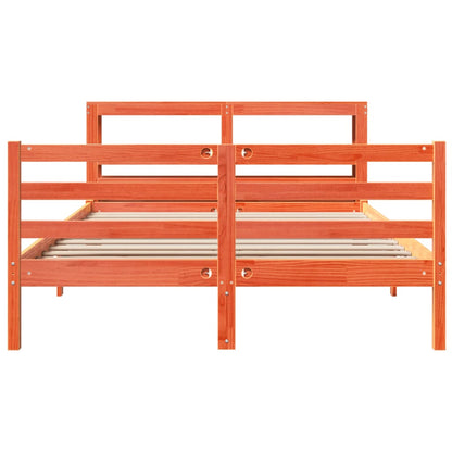 Bed Frame without Mattress Wax Brown 120x190 cm Small Double Solid Wood Pine