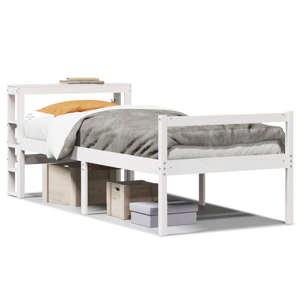 Senior Bed with Headboard without Mattress White 75x190 cm Small Single