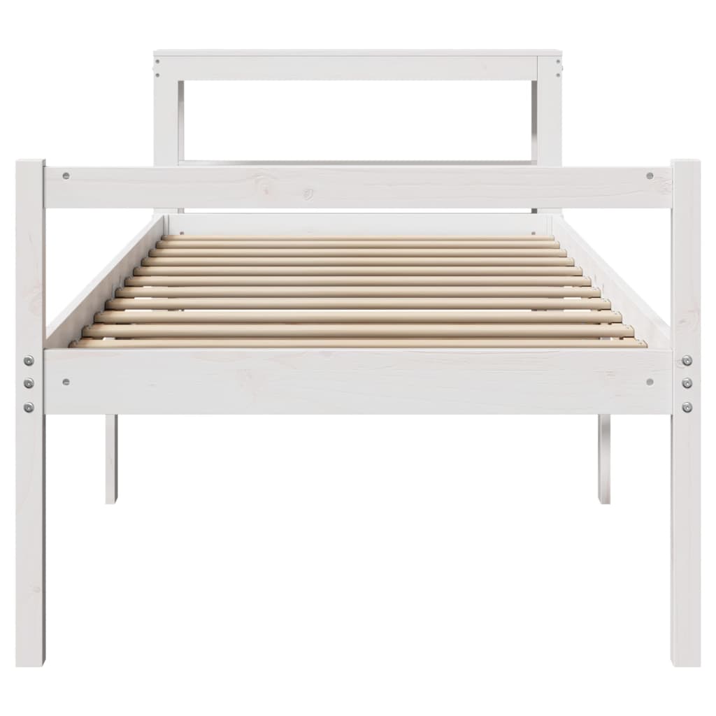 Senior Bed with Headboard without Mattress White 75x190 cm Small Single