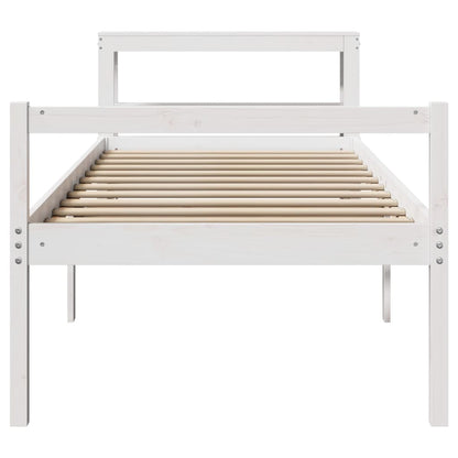 Senior Bed with Headboard without Mattress White 75x190 cm Small Single
