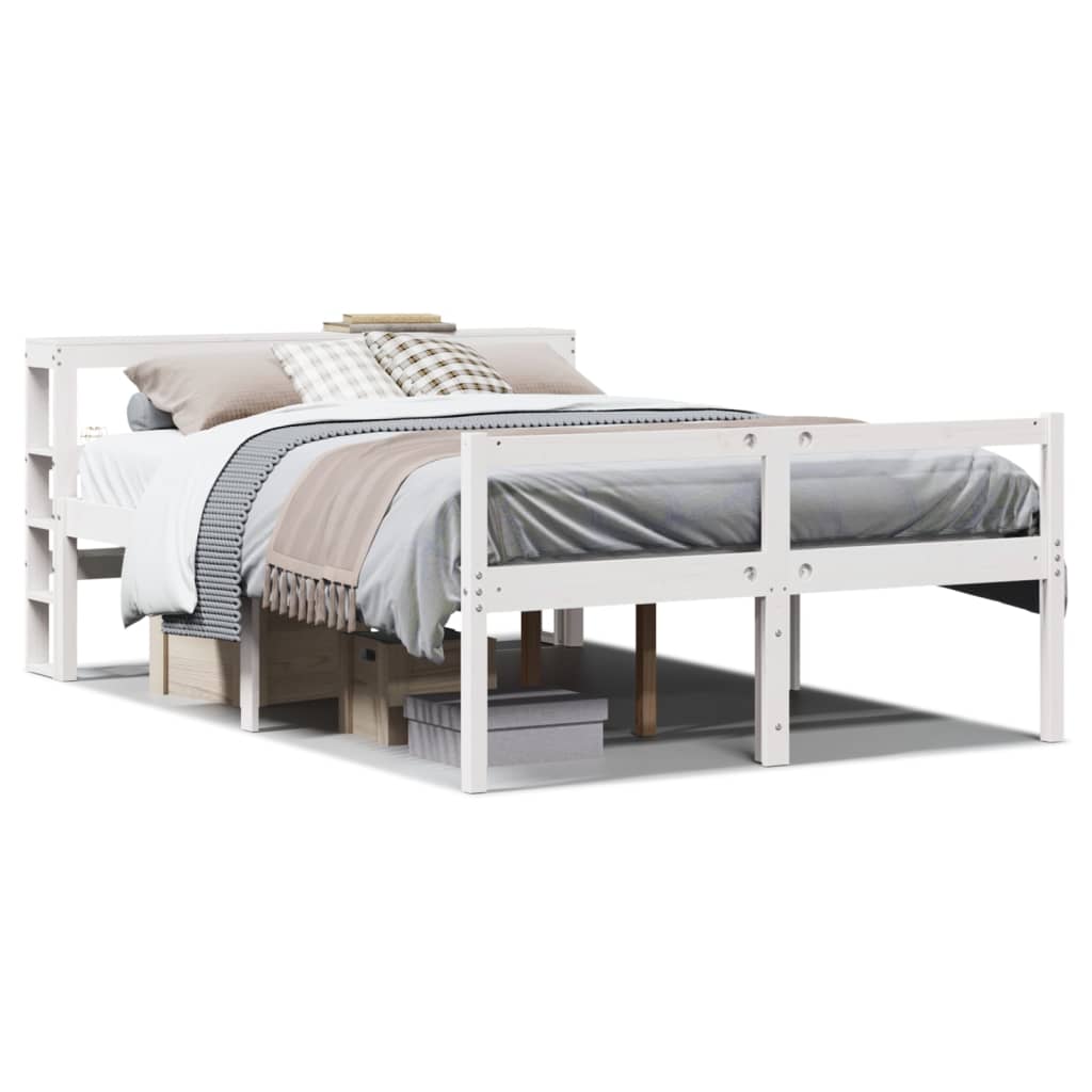 Senior Bed with Headboard without Mattress White 120x190 cm Small Double