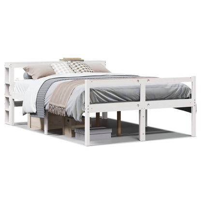 Senior Bed with Headboard without Mattress White 120x190 cm Small Double