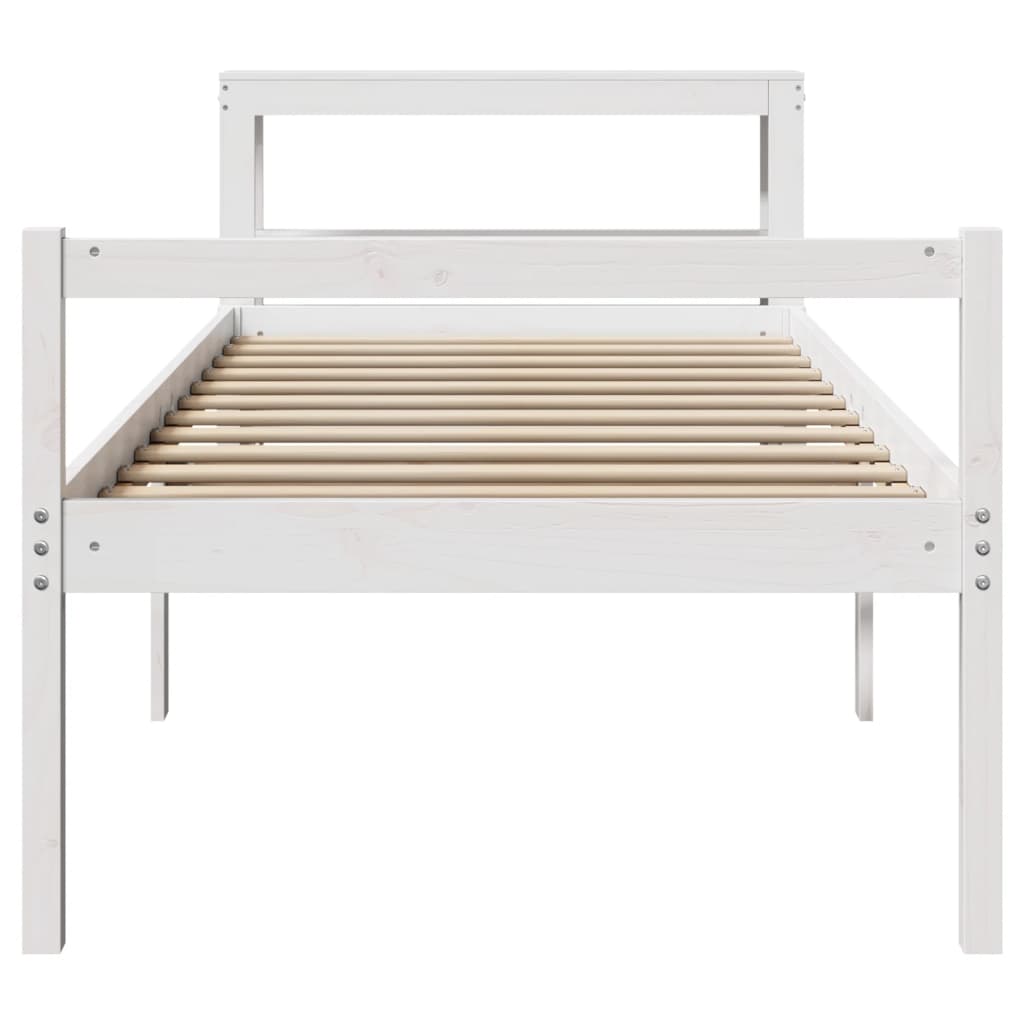 Senior Bed with Headboard without Mattress White 90x200 cm