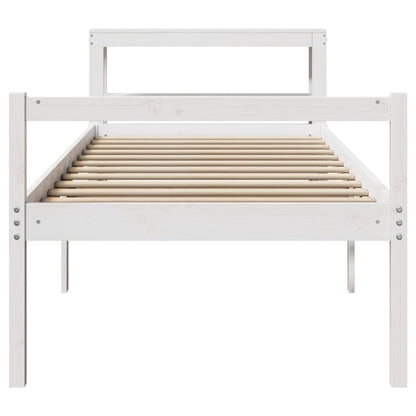 Senior Bed with Headboard without Mattress White 90x200 cm