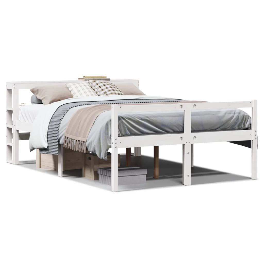 Senior Bed with Headboard without Mattress White 140x200 cm