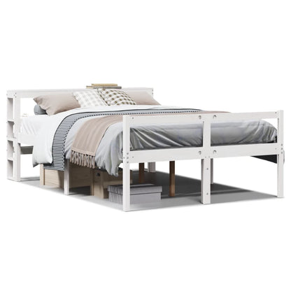 Senior Bed with Headboard without Mattress White 140x200 cm