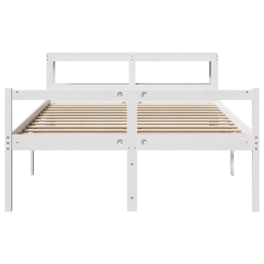 Senior Bed with Headboard without Mattress White 140x200 cm