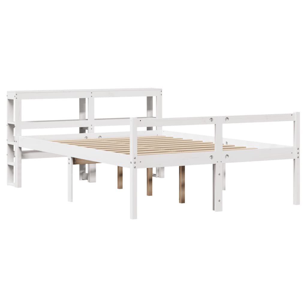 Senior Bed with Headboard without Mattress White 150x200 cm King Size