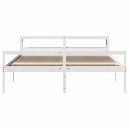 Senior Bed with Headboard without Mattress White 200x200 cm