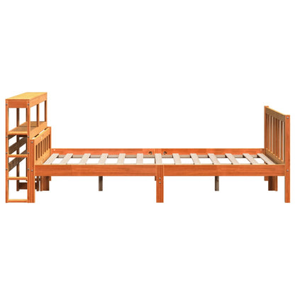 Bed Frame with Headboard without Mattress Wax Brown 150x200 cm King Size