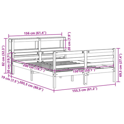 Bed Frame with Headboard without Mattress 150x200 cm King Size