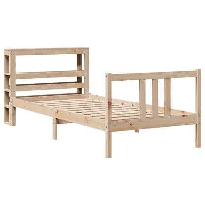 Bed Frame with Headboard without Mattress 75x190 cm Small Single