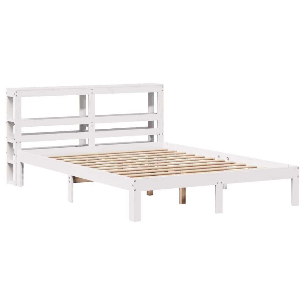 Bed Frame with Headboard without Mattress White 120x190 cm Small Double