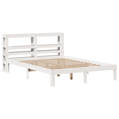 Bed Frame with Headboard without Mattress White 120x190 cm Small Double
