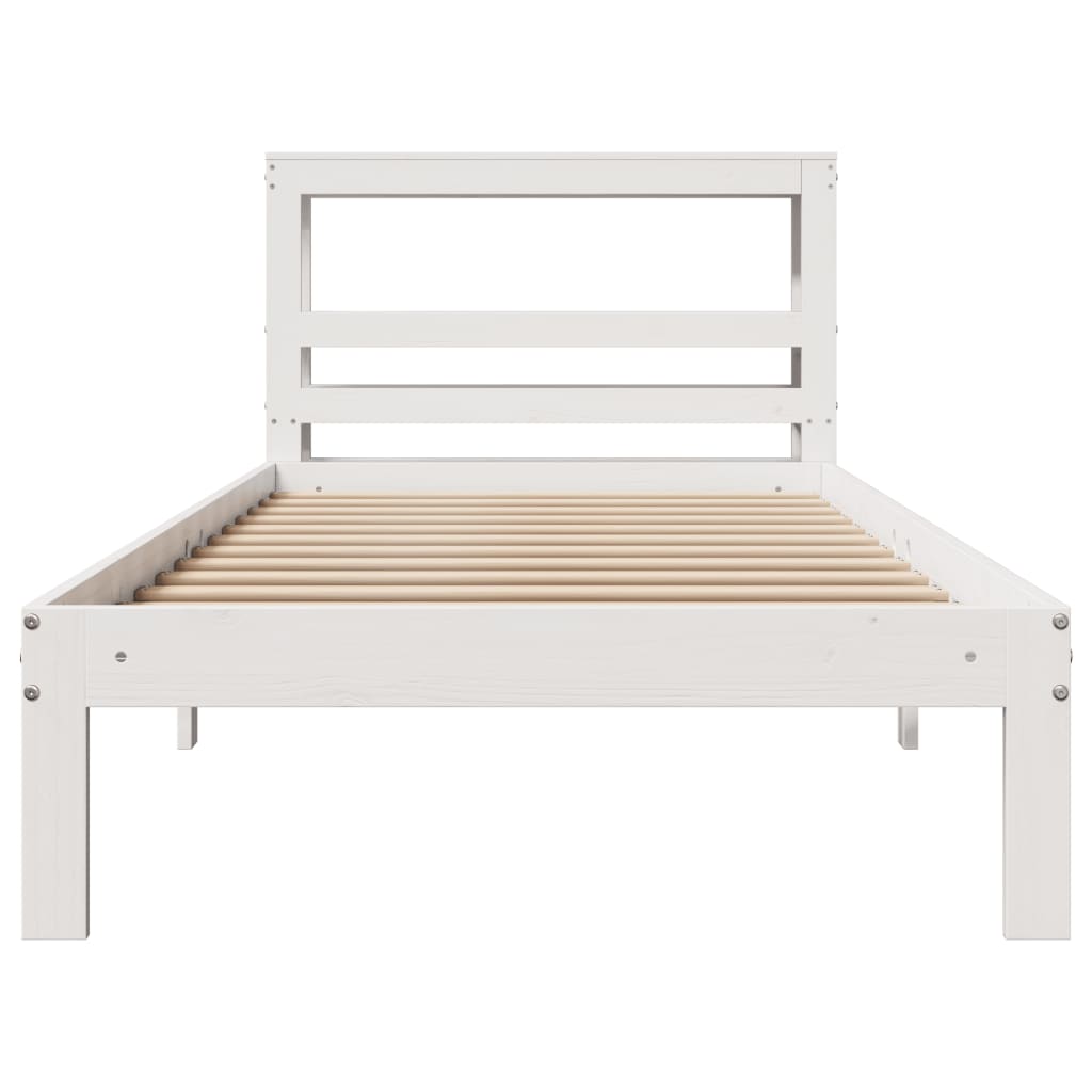 Bed Frame with Headboard without Mattress White 90x200 cm