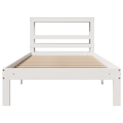 Bed Frame with Headboard without Mattress White 90x200 cm