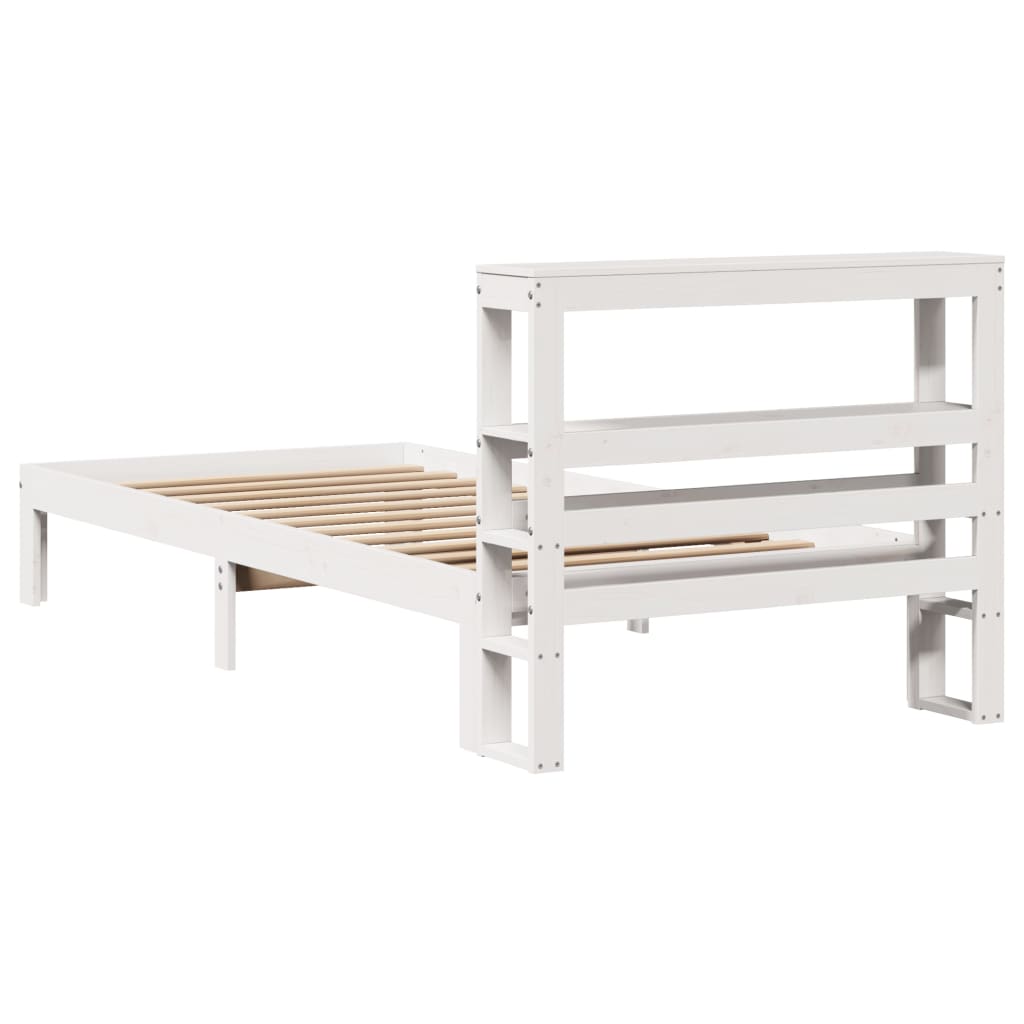 Bed Frame with Headboard without Mattress White 90x200 cm