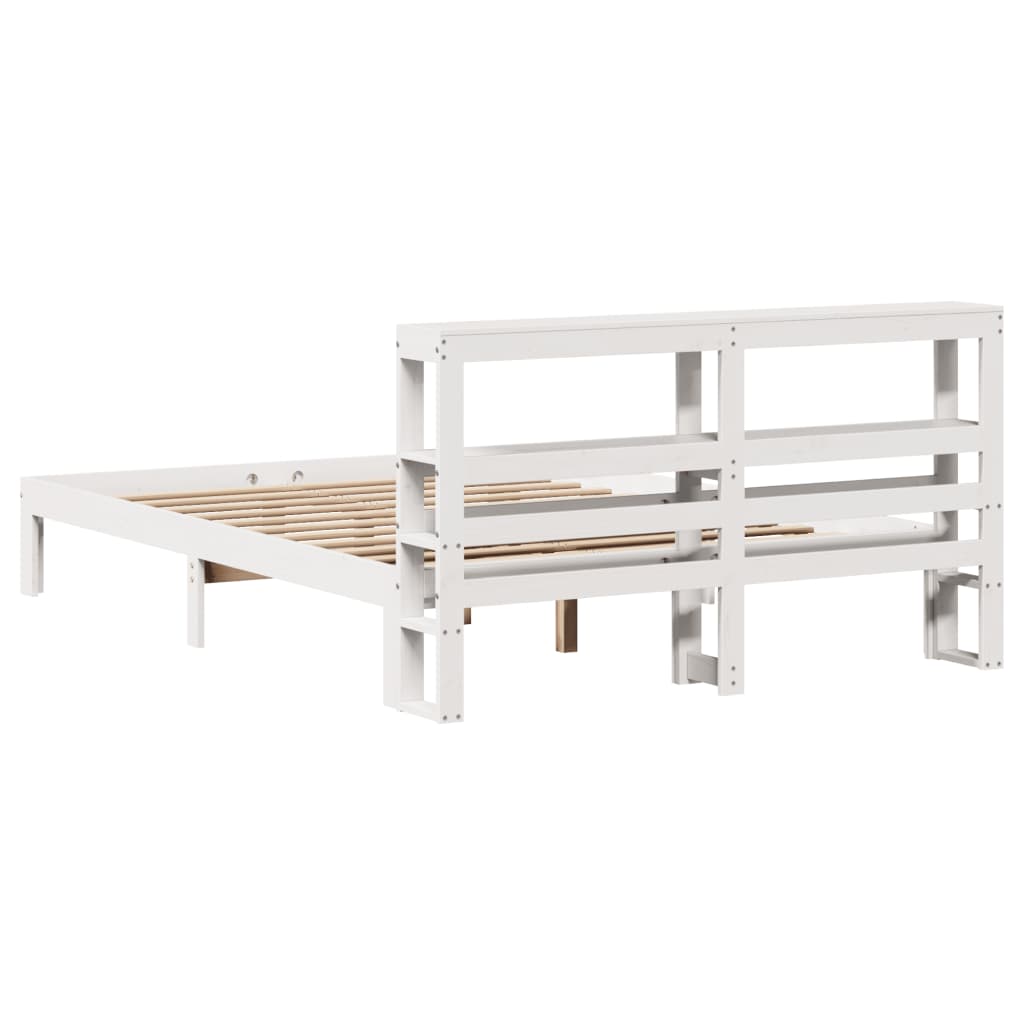 Bed Frame with Headboard without Mattress White 120x200 cm