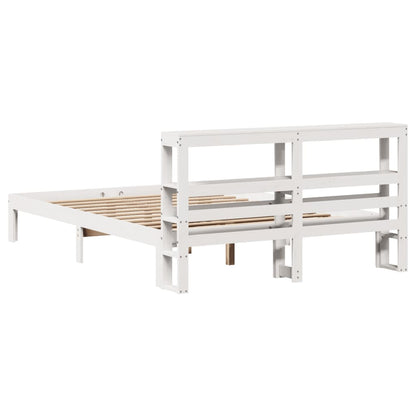 Bed Frame with Headboard without Mattress White 120x200 cm