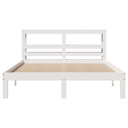 Bed Frame with Headboard without Mattress White 150x200 cm King Size