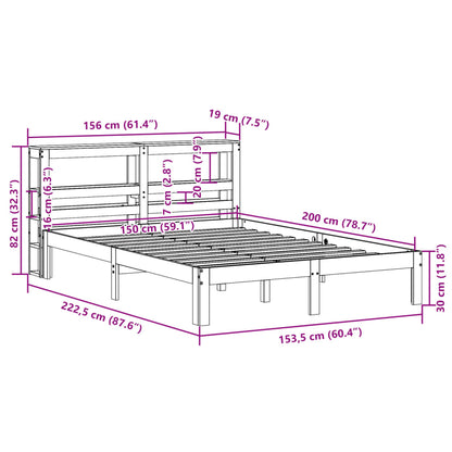 Bed Frame with Headboard without Mattress White 150x200 cm King Size