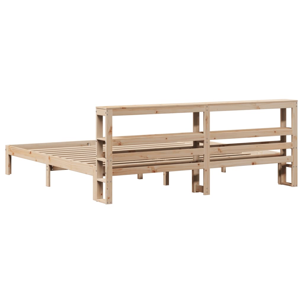 Bed Frame with Headboard without Mattress 200x200 cm